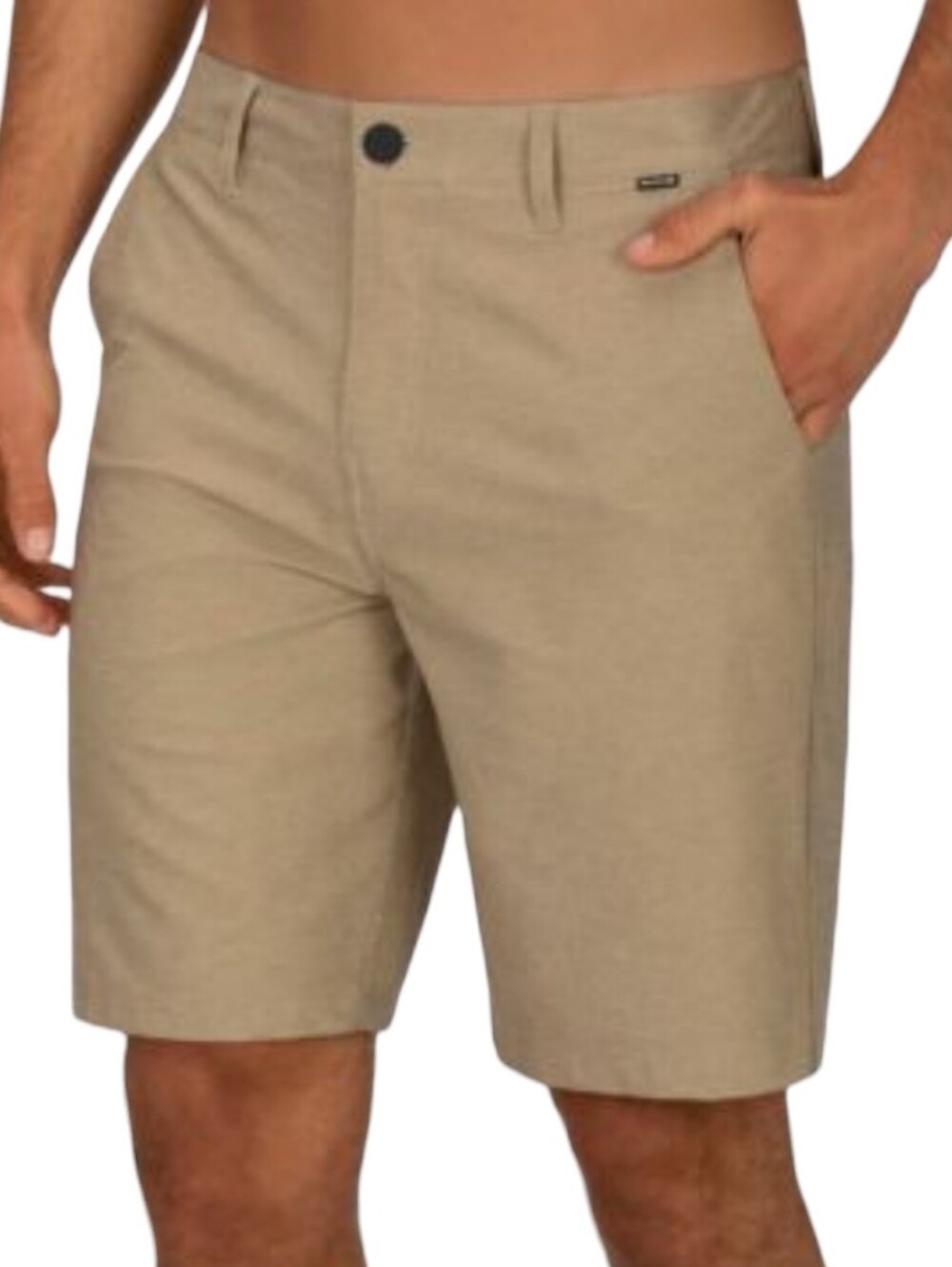 Hurley Men's Tan Flat Front Casual Shorts